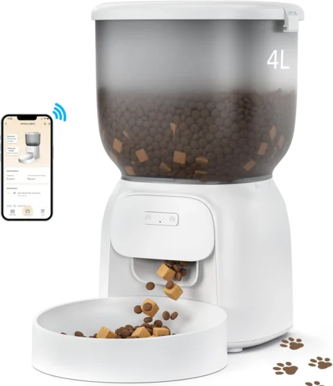 Smart Automatic Cat Feeder - Up to 15 Portions 10 Meals Per Day, Dual Power Supply Pet Feeders for Cats/Dogs (4L/16.9 Cups) - Image 2