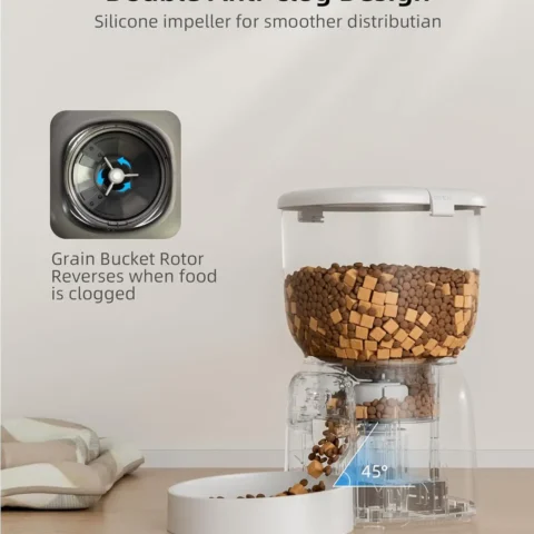 Smart Automatic Cat Feeder - Up to 15 Portions 10 Meals Per Day, Dual Power Supply Pet Feeders for Cats/Dogs (4L/16.9 Cups)
