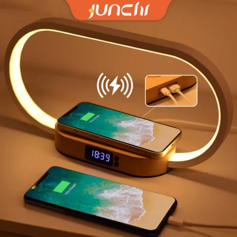Table Top Decoration Wireless Charger with Night Light & Clock Fast Phone Charger for iPhone 16 pro max Wireless Charging Stands - Image 2