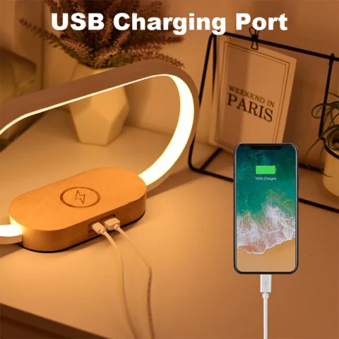 Table Top Decoration Wireless Charger with Night Light & Clock Fast Phone Charger for iPhone 16 pro max Wireless Charging Stands - Image 4