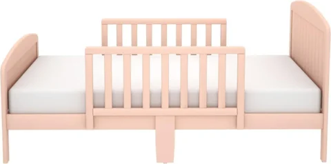 Toddler Bed, Solid Wood Modern Design Transitional Bed for Kids with Rails for Children's Bedroom with 2 Safety Guard - Image 2