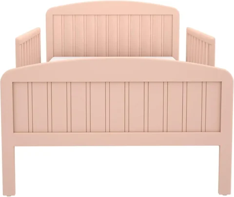 Toddler Bed, Solid Wood Modern Design Transitional Bed for Kids with Rails for Children's Bedroom with 2 Safety Guard - Image 4