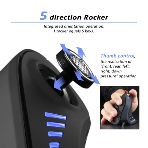 ZELOTES C-18 Vertical Gaming Mouse 10000 DPI Programmable 11 Buttons USB Wired RGB Optical Remote Mouse Gamer Mice For Laptop PC - Image 4
