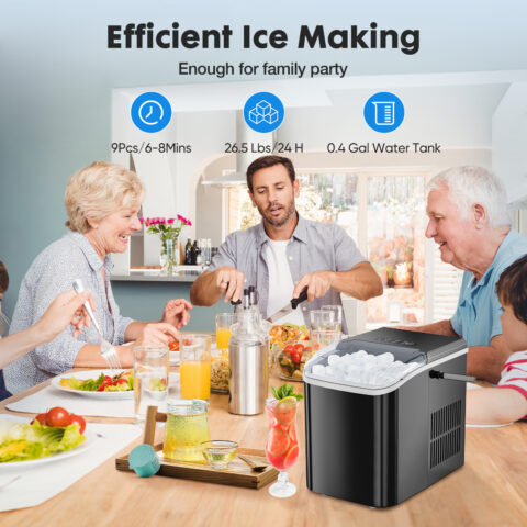Portable 1.5 litre Ice Maker with 6 bullet shaped ice cubes. - Image 9