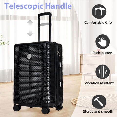 3 Piece Set Of Hard Shell Suitcases With Wheels, Light Expandable Travel Suitcase With TSA Lock - Image 7