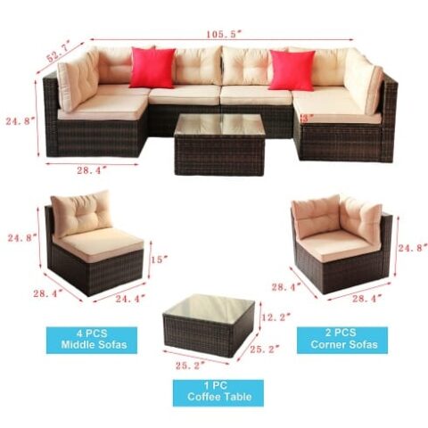 Patio Furniture Set PE Rattan Sectional Garden Furniture Corner Sofa Set - Image 10