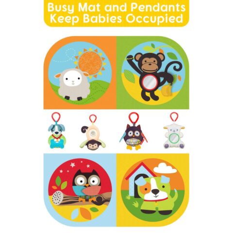 Keeygo Baby Play Mat Zoo Theme Sensory Infant Toys Keep Baby Occupied Toddler Activity Gym Develop Neck Strength - Image 5