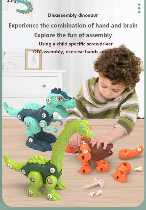 Disassemble And Assemble Dinosaurs, Boys Benefit From Intelligence, Assemble Screws, Children's Toys - Image 5