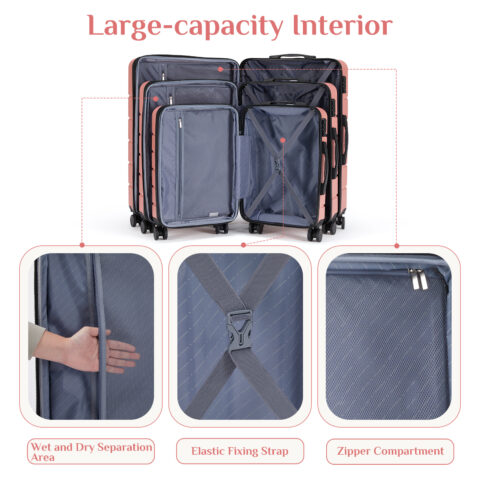 Hard Shell Luggage Equipped with 360° swivel universal wheels - Image 4