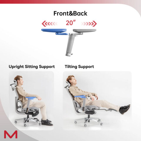 D2 Pro High Back Ergonomic Home Office Chair With DTS Self-Adaptive Lumbar Support, Multi-Adjustable Armrest, Wire Controlled Design, Footrest, 4D Headrest Mesh Office Computer Chair - Image 9