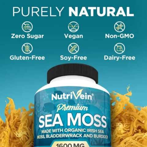 Organic Seaweed Extract Clear Skin Supplement, 1600 mg Immune Support, Skin Health and Joint Support, Detox 120 Capsules - Image 6