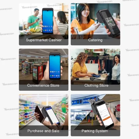 Google Handheld POS Terminal 6.2Inch Android10 PDA 58mm Ticket Bill Printer 4G NFC Barcode Scanner WiFi Mobile 4-core 2+16GB H3 6