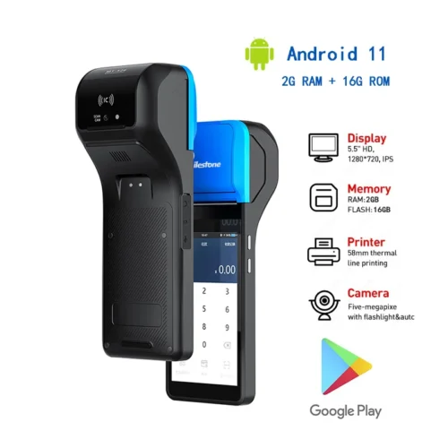 Android 11 Handheld POS Printer 58mm Terminal with Bluetooth Thermal Receipt Printer Handheld Device PDA POS 2