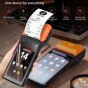 New 4G Android 13 POS PDA Terminal 1D 2D Barcode Scanner Reader built-in Thermal Receipt Bill Printer Handheld Wifi NFC Loyverse 1