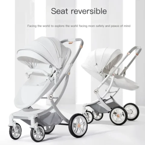 2025 New Baby Stroller Leather Luxury Baby Carriage with Car Seat - Image 6