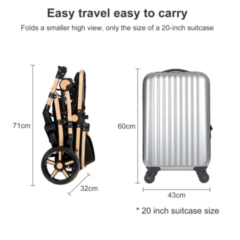 Baby Stroller 3 in 1 Newborn Lightweight Baby Stroller Folding Cart Comfort Child Safety Seat With ISOfix - Image 5