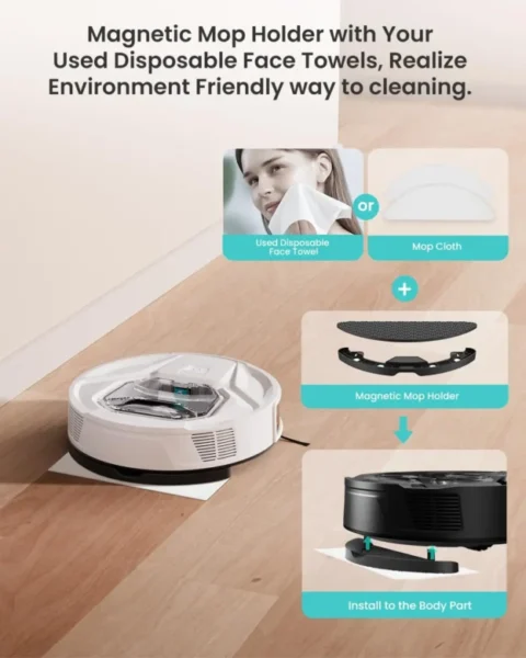 Lefant M320 Robot Vacuum Cleaner with Mop, 6000Pa Powerful Suction - Image 2