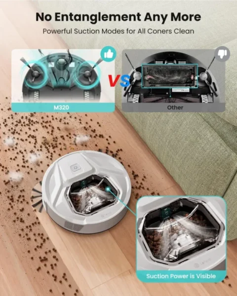 Lefant M320 Robot Vacuum Cleaner with Mop, 6000Pa Powerful Suction - Image 5