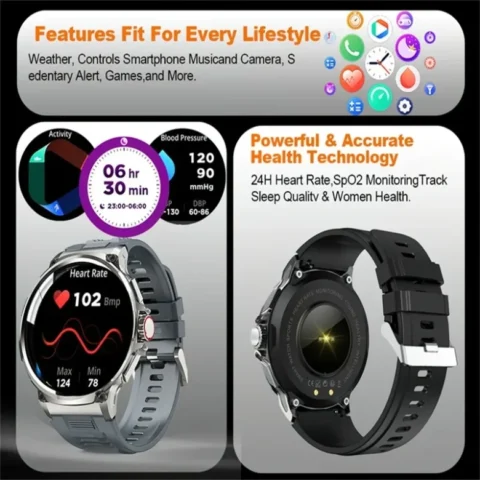 New 1.85-inch Ultra HD Smart Watch GPS Track Bluetooth Call 710 Mah Large Battery Sports Fitness smartwatch For Android & iPhone - Image 2