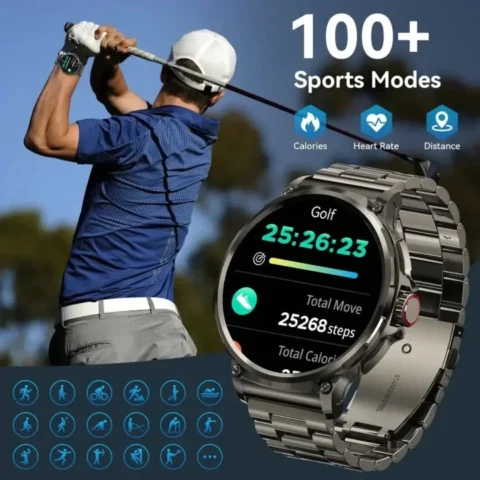 New 1.85-inch Ultra HD Smart Watch GPS Track Bluetooth Call 710 Mah Large Battery Sports Fitness smartwatch For Android & iPhone - Image 4