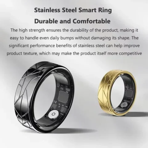 Smart Ring for Men Women, Heart Rate and Blood Oxygen Monitor, IP68 & 5ATM Waterproof, Multi-sport Mode - Image 2