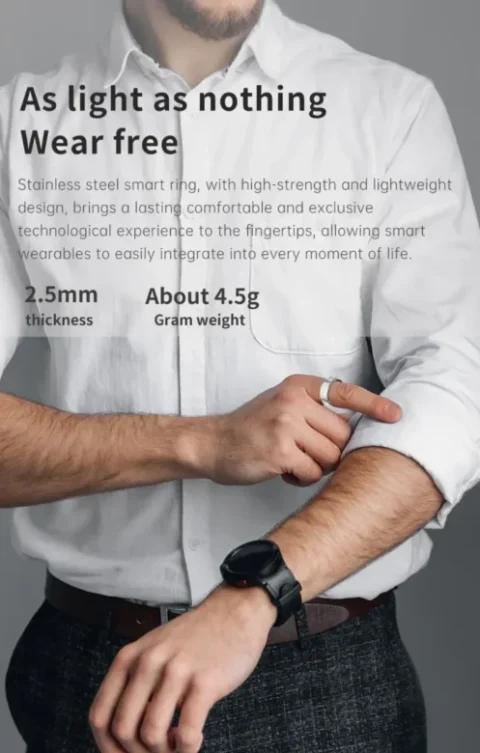 Smart Ring for Men Women, Heart Rate and Blood Oxygen Monitor, IP68 & 5ATM Waterproof, Multi-sport Mode - Image 8